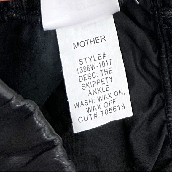 NWT Mother The Skippety Ankle Faux Leather Pants in Wax On, Wax Off Black - Picture 8 of 8